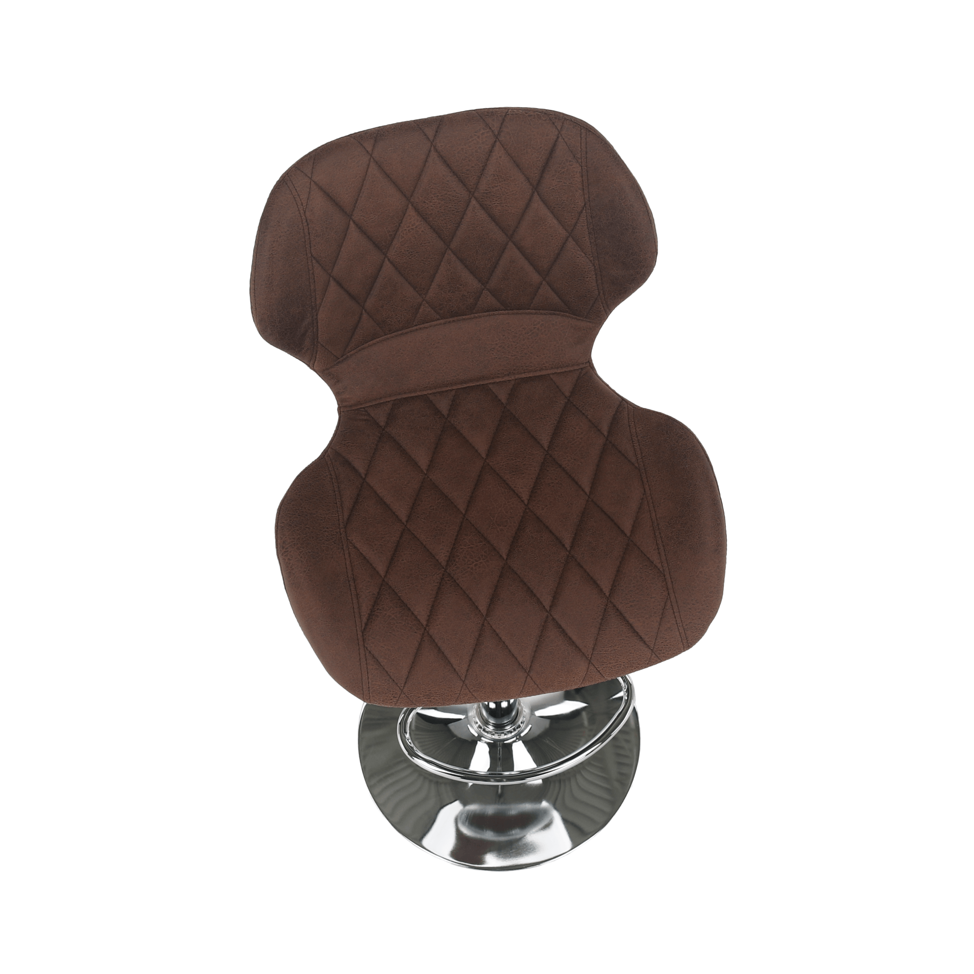 Barová židle SOFALA – hnědá látka, chromová podnož