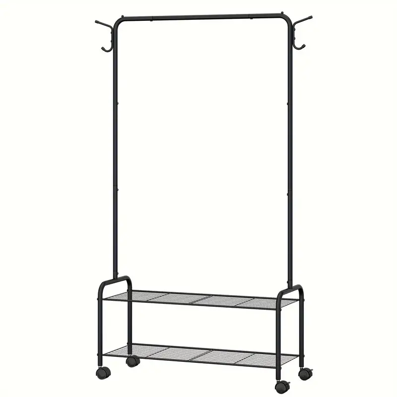 Stojan na šaty a boty, kov černý, VASIL