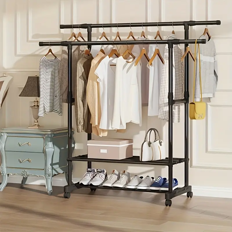 Stojan na šaty, kov černý, HERKULES