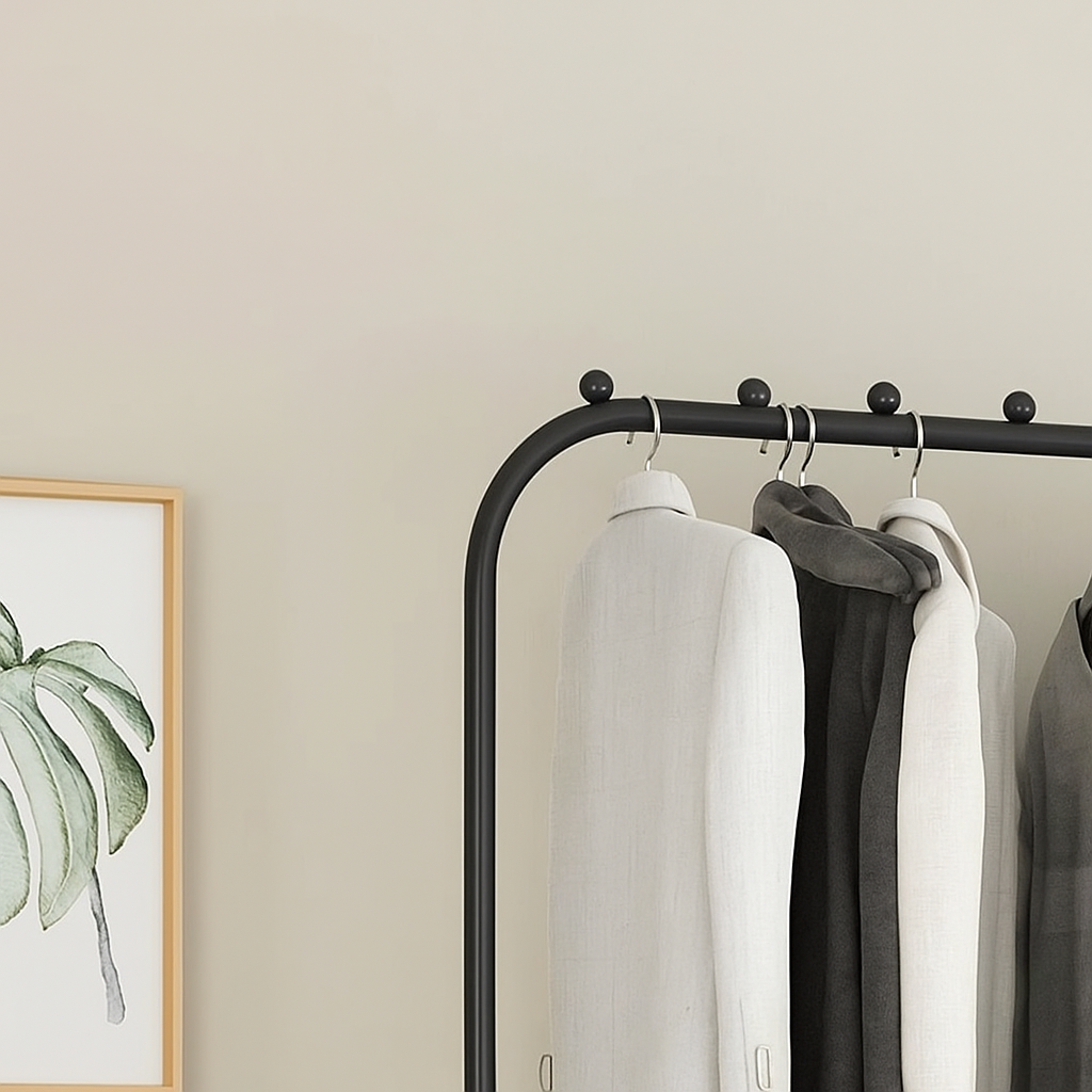 Volně stojící věšák, kov, černá, ILIANA