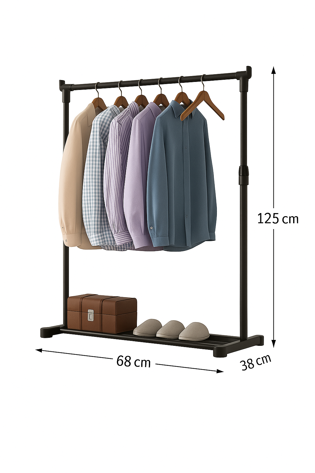 Volně stojící stojan, kov, černá, AVENTO