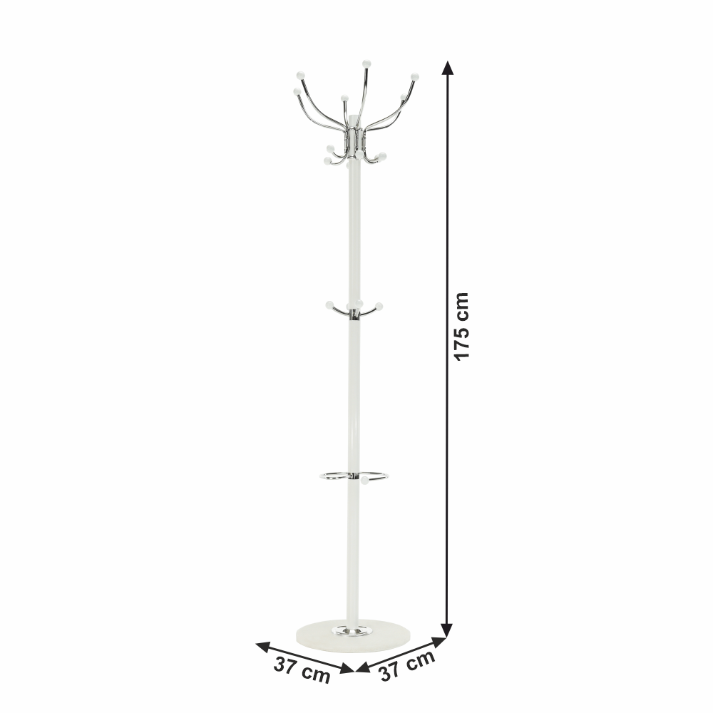 Stojanový věšák JIMY NEW – bílý kov, mramorová základna