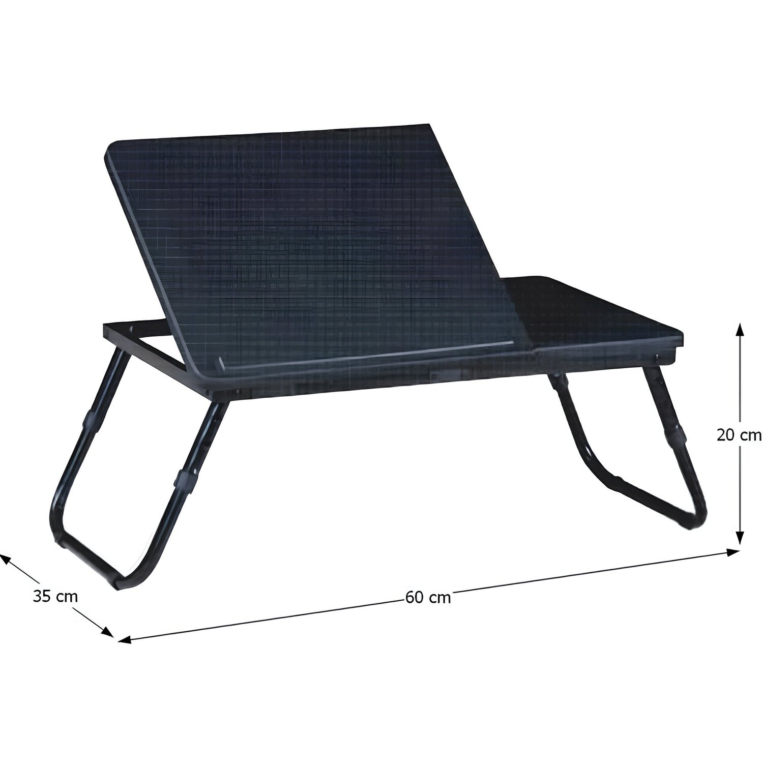 Polohovací stolek na notebook a tablet, černý, skládací EVALD