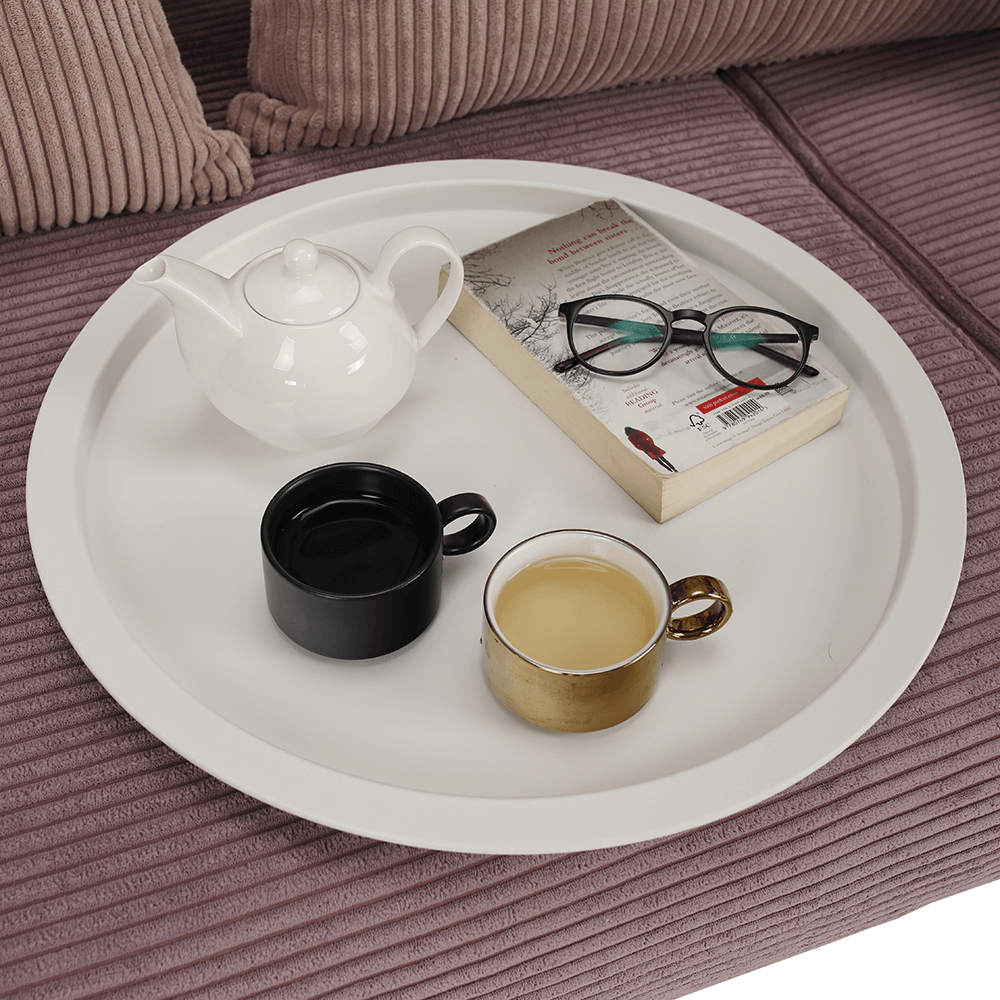 Příruční stolek s odnímatelným tácem RENDER, bílý, 47×47×50 cm