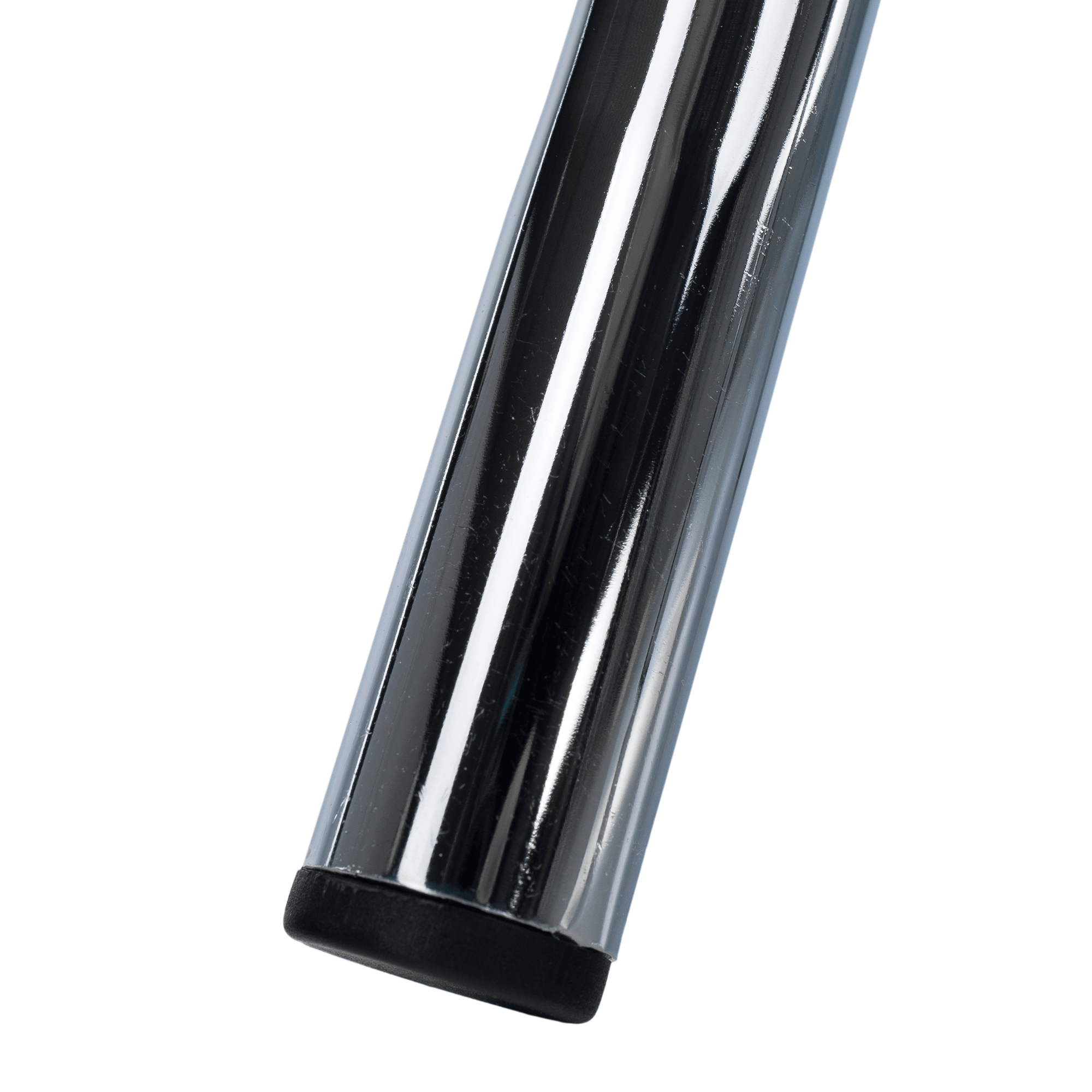 Taburet IRENA, černá ekokůže / chrom, kulatý, 43 cm