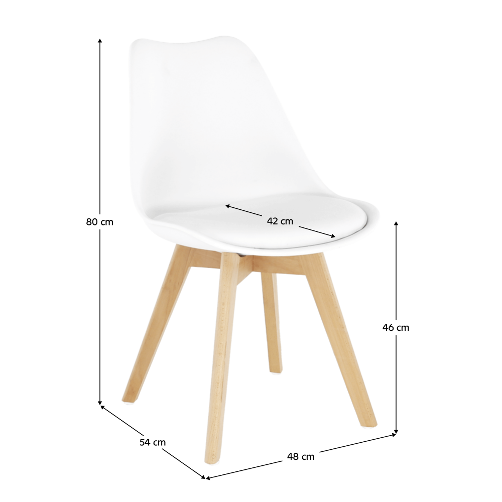 Židle BALI 2 NEW, bílá / buk, měkký sedák
