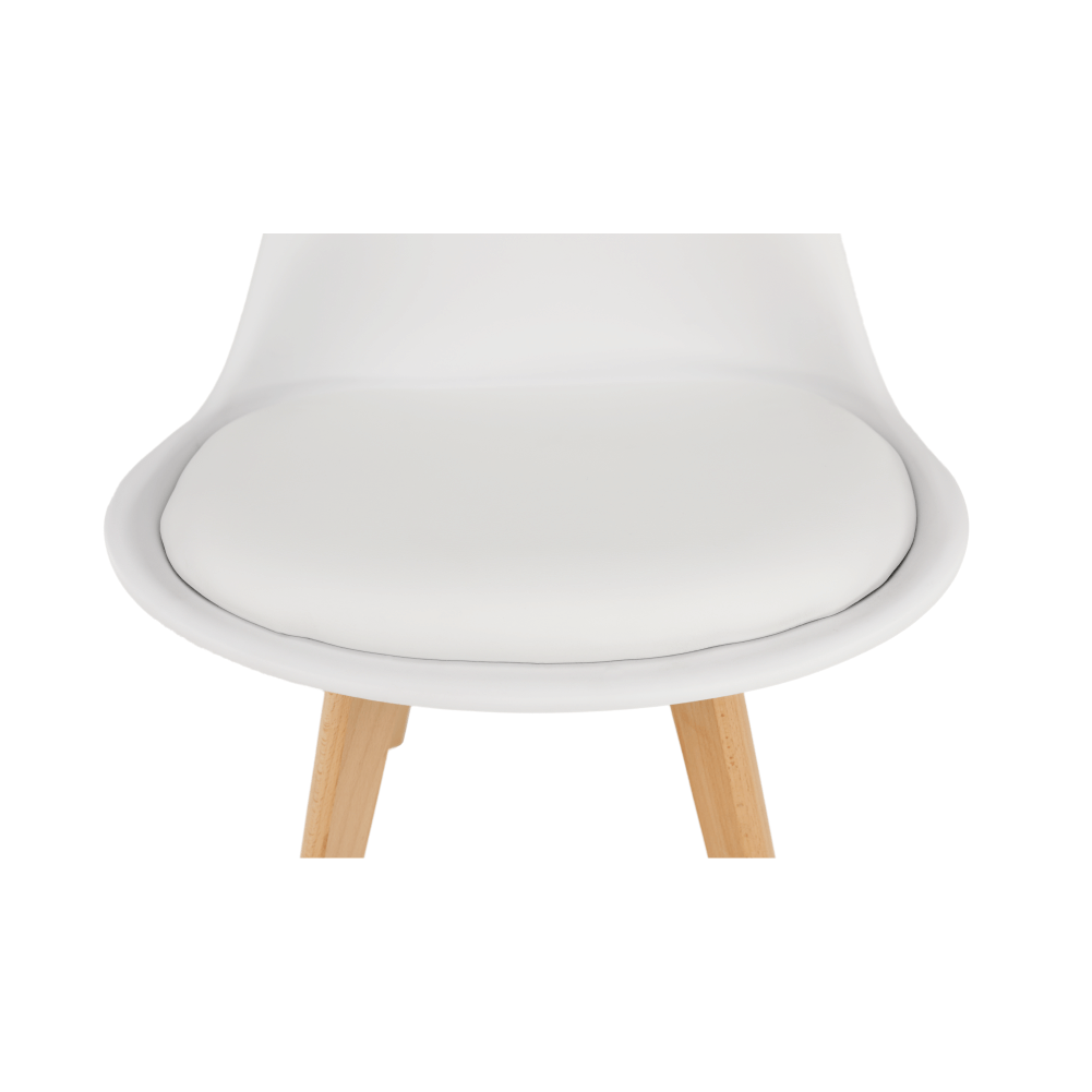 Židle BALI 2 NEW, bílá / buk, měkký sedák