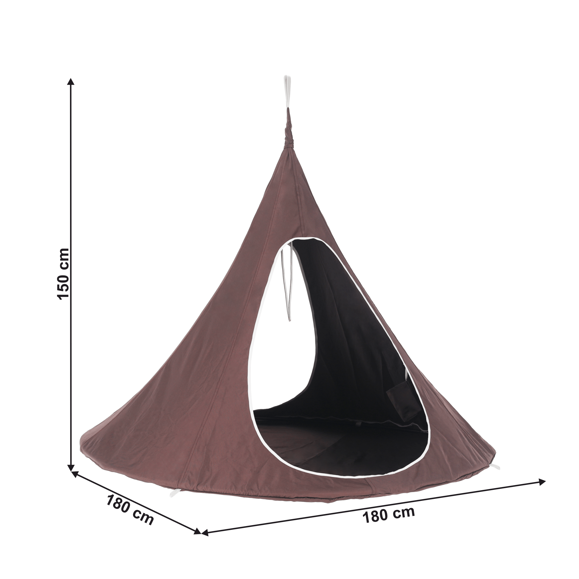 Závěsné houpací křeslo, šedohnědá TAUPE, KLORIN NEW TYP 2 BIG SIZE CACOON HAMMOCK