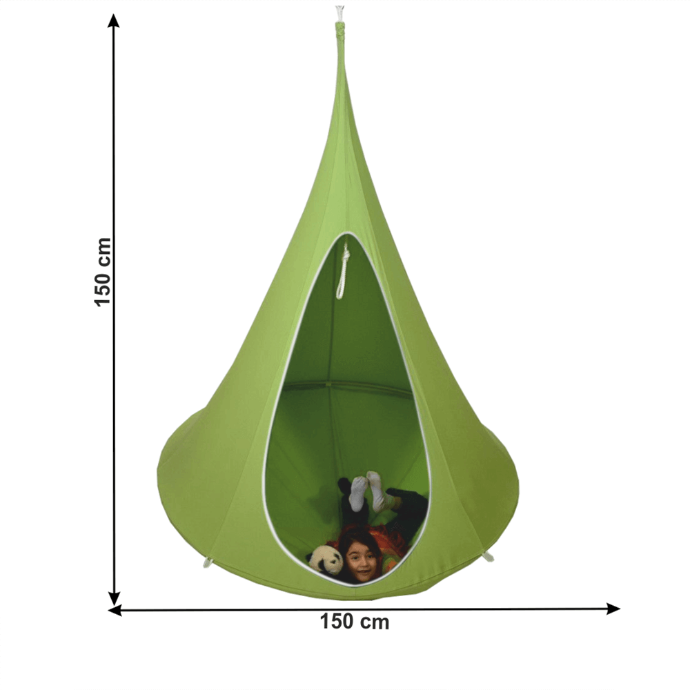 Závěsné houpací křeslo, zelená, KLORIN NEW KLASIK CACOON HAMMOCK