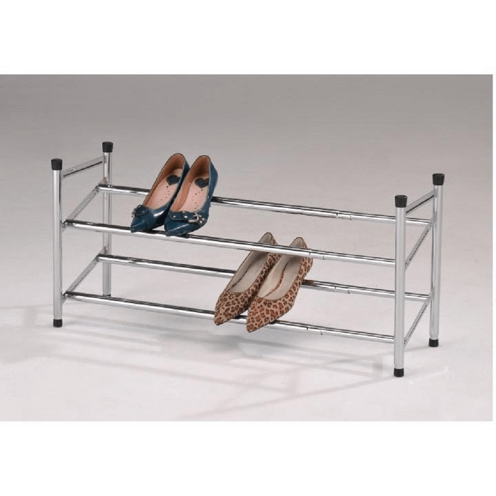 2-řadový nastavitelný botník, černá, LAURIN