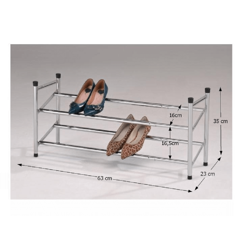 2-řadový nastavitelný botník, černá, LAURIN