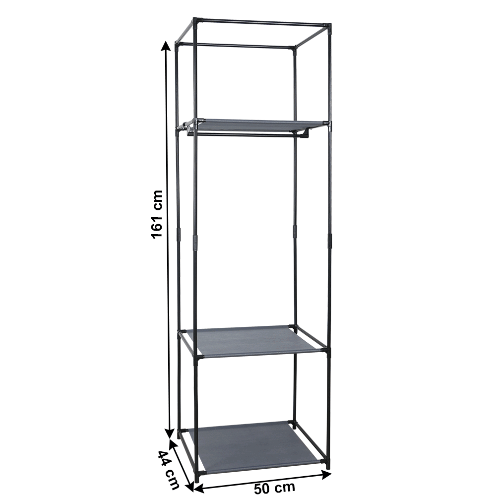 Šatníkový regál, kov, černá, LORIK