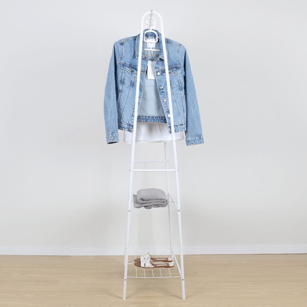 Stojan na oblečení s policemi, káva, ROTAR