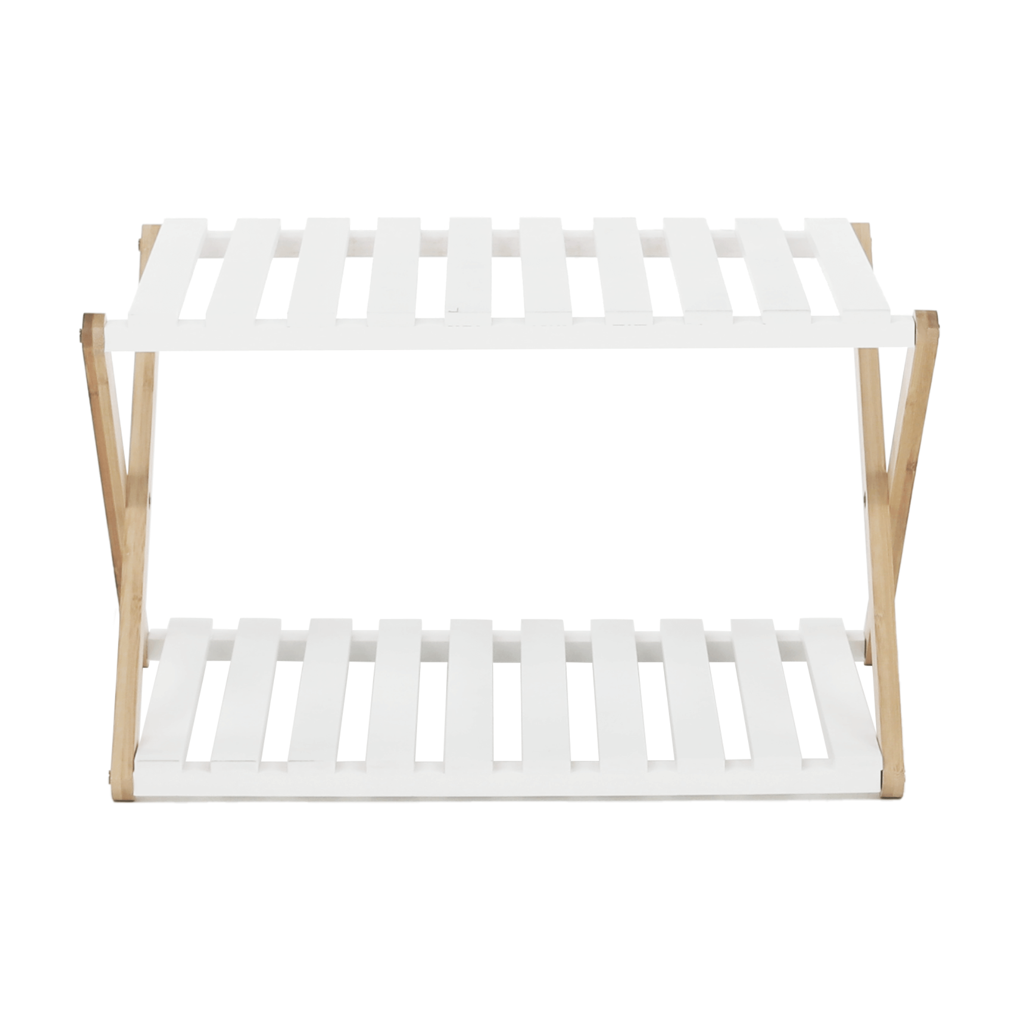 2-poličkový regál, přírodní bambus/bílá, PEORIA TYP 1