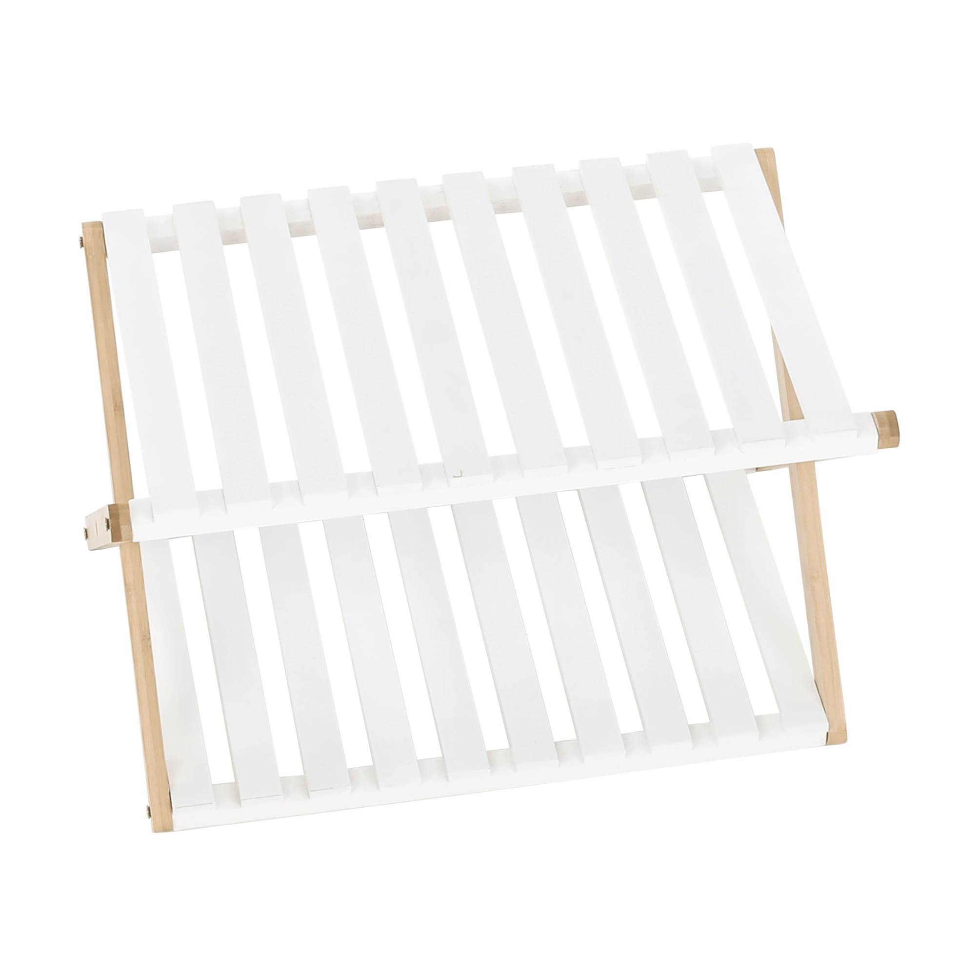 2-poličkový regál, přírodní bambus/bílá, PEORIA TYP 1