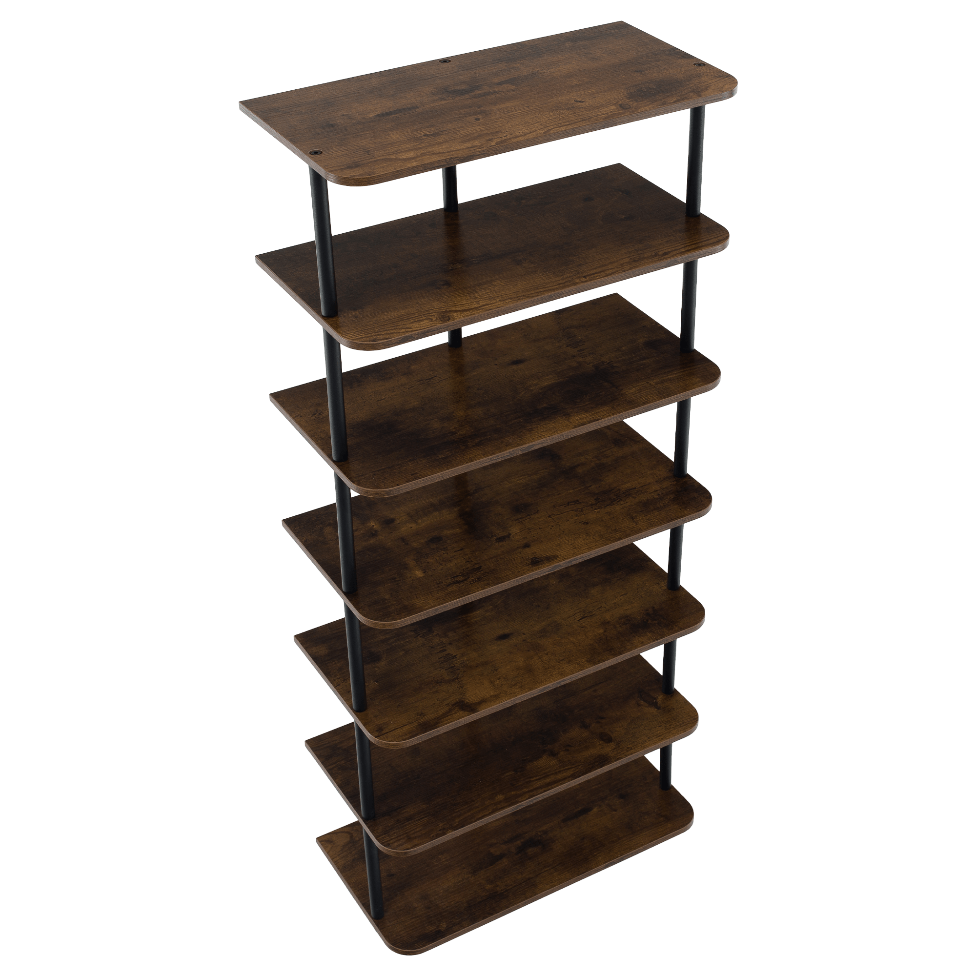 Víceúčelový regál, černá/rustikální dřevo, ETUDA TYP 2