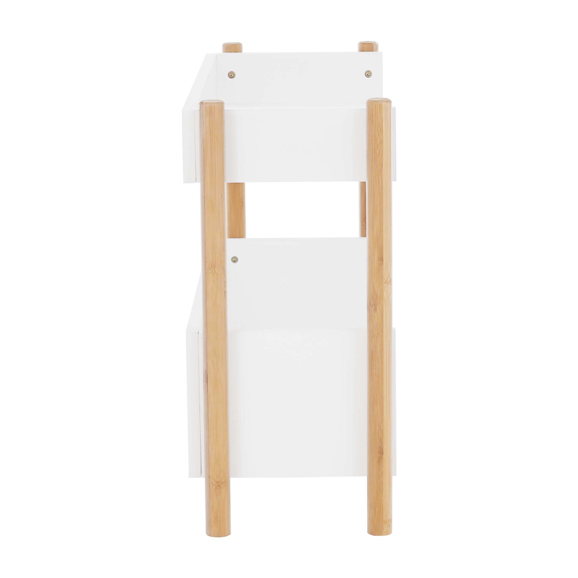 2-poličkový regál, přírodní bambus/bílá, BALTIKA TYP 1