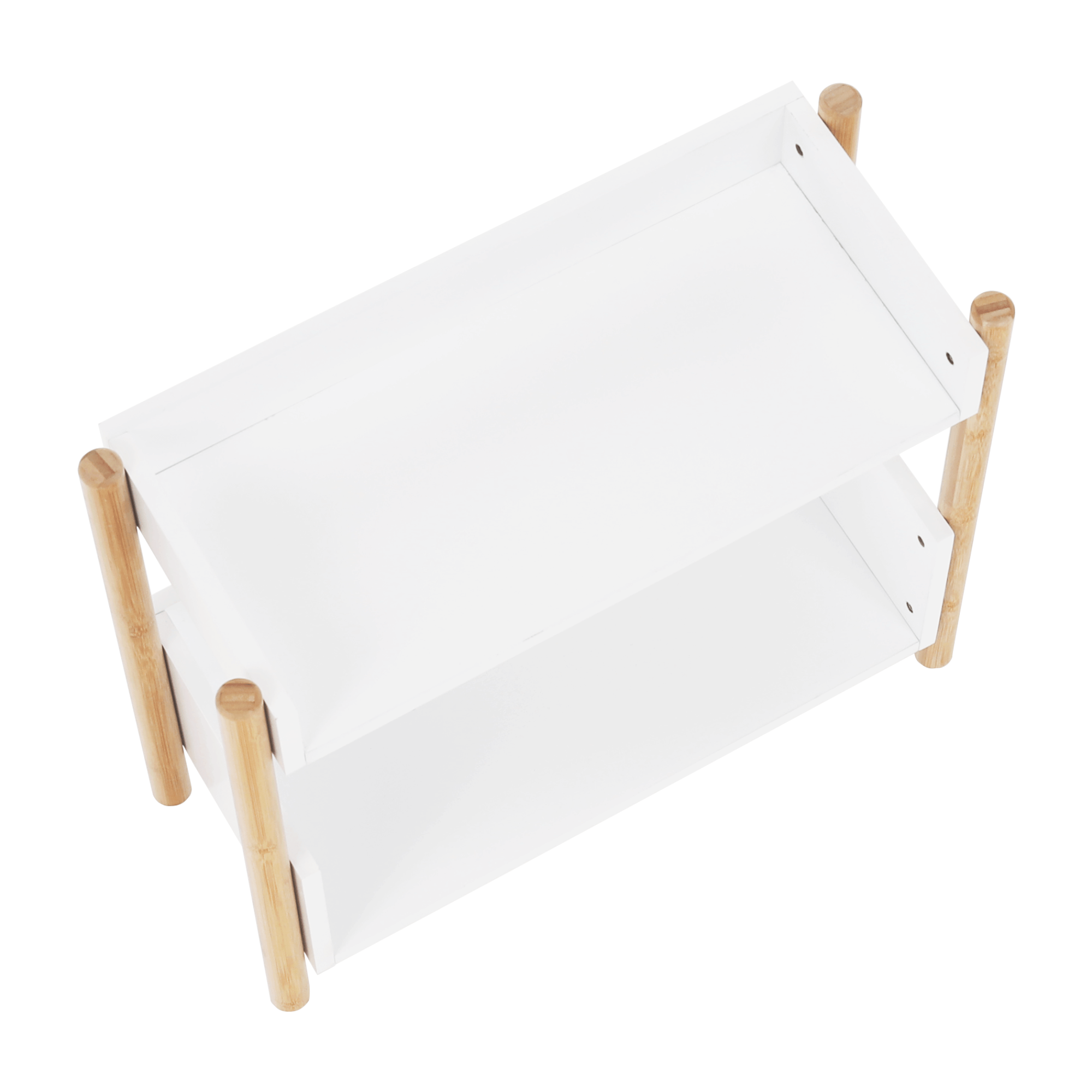 2-poličkový regál, přírodní bambus/bílá, BALTIKA TYP 1