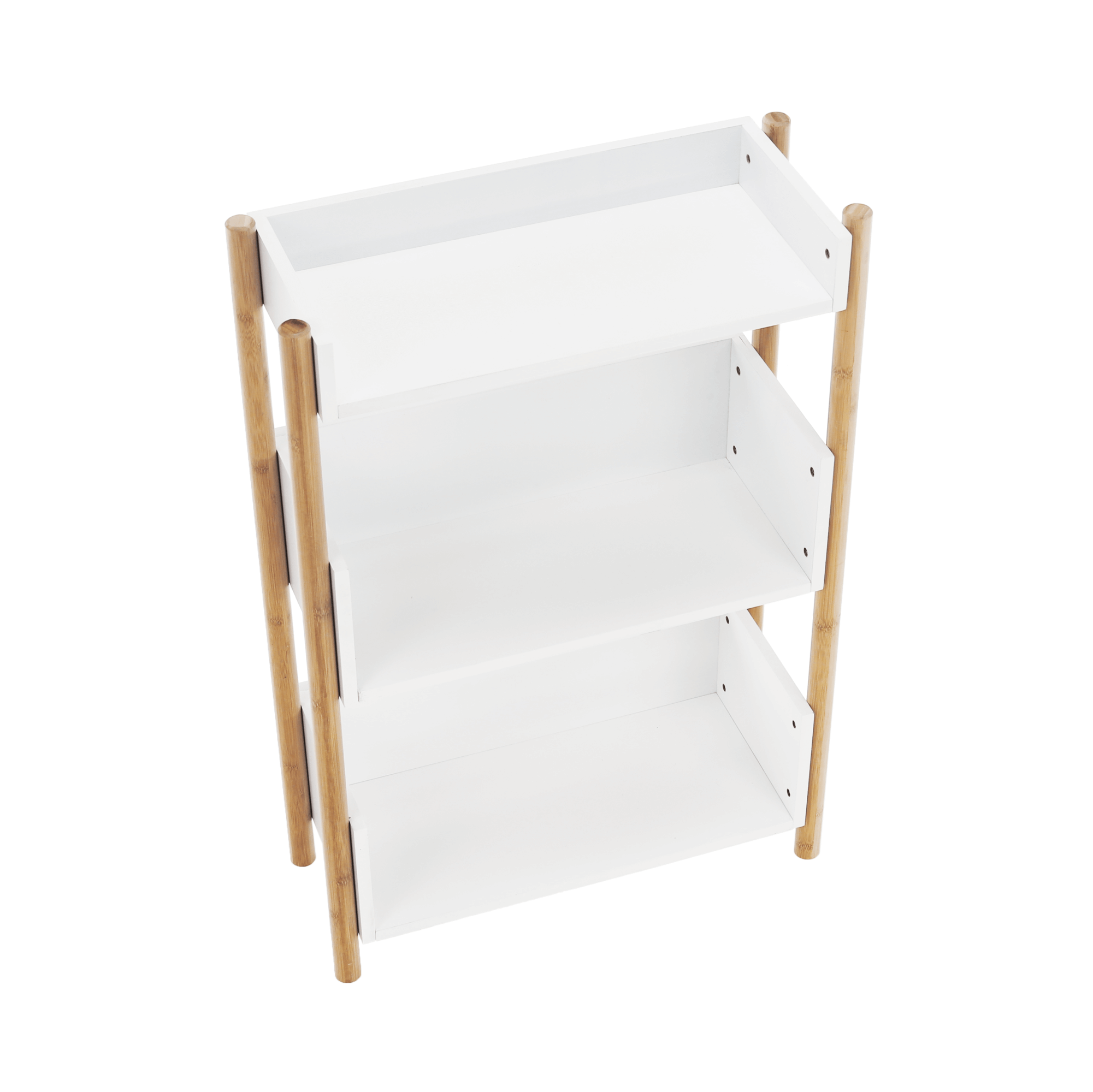 3-poličkový regál, přírodní bambus/bílá, BALTIKA TYP 2