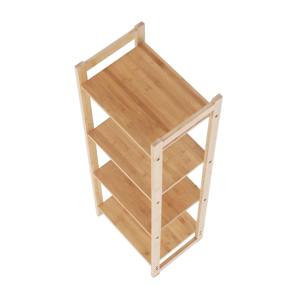 4-poličkový regál, přírodní bambus, IMPEROR TYP 2
