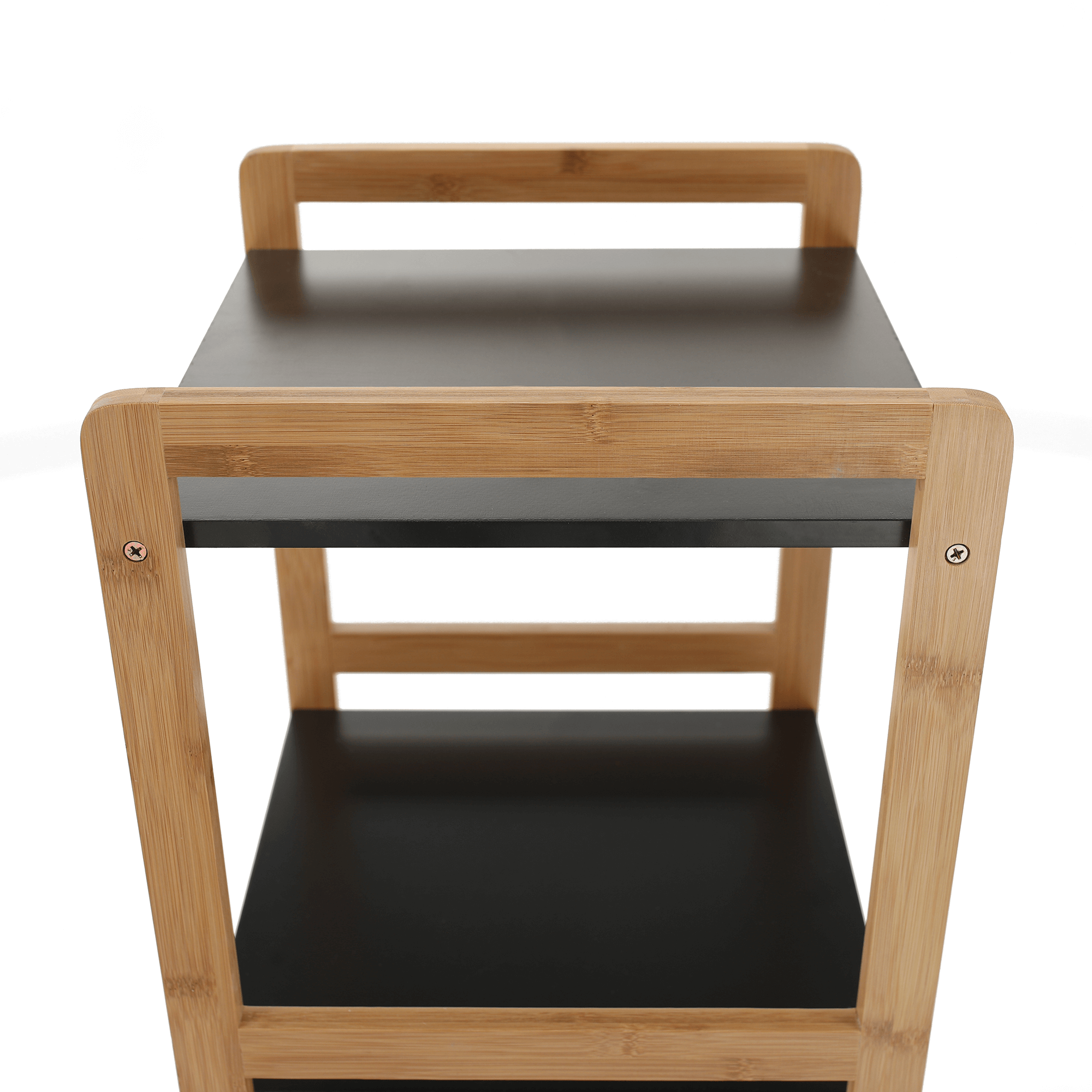 4-poličkový regál, přírodní / černá, NAOKO