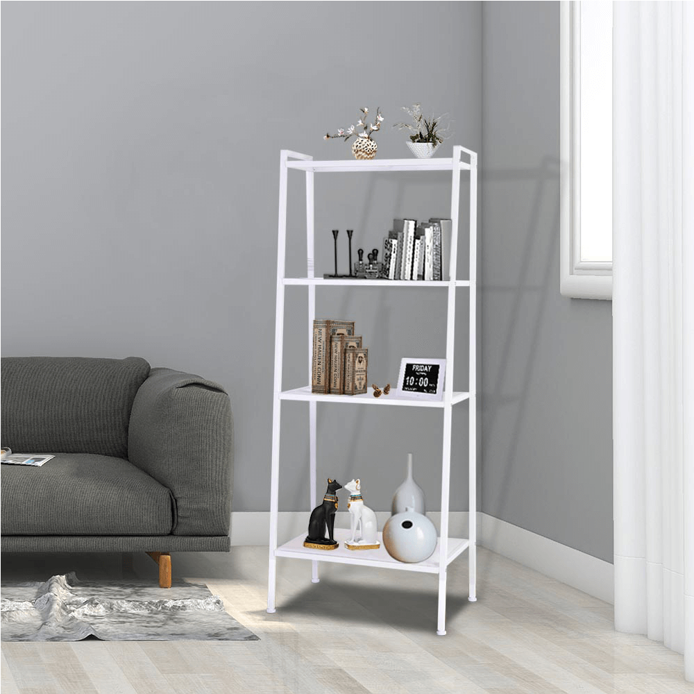 4-policový kovový regál, bílá, ALDEA