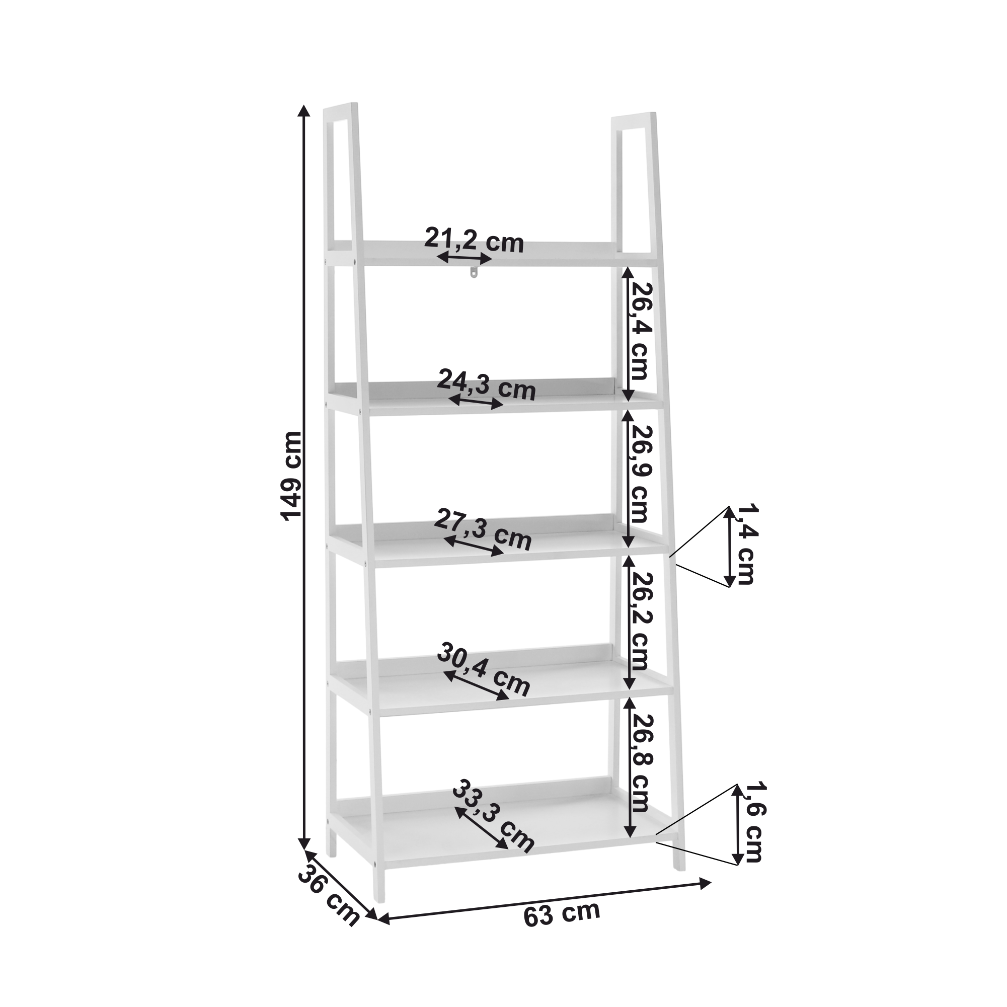 Víceúčelový regál, bílá, REON TYP 3