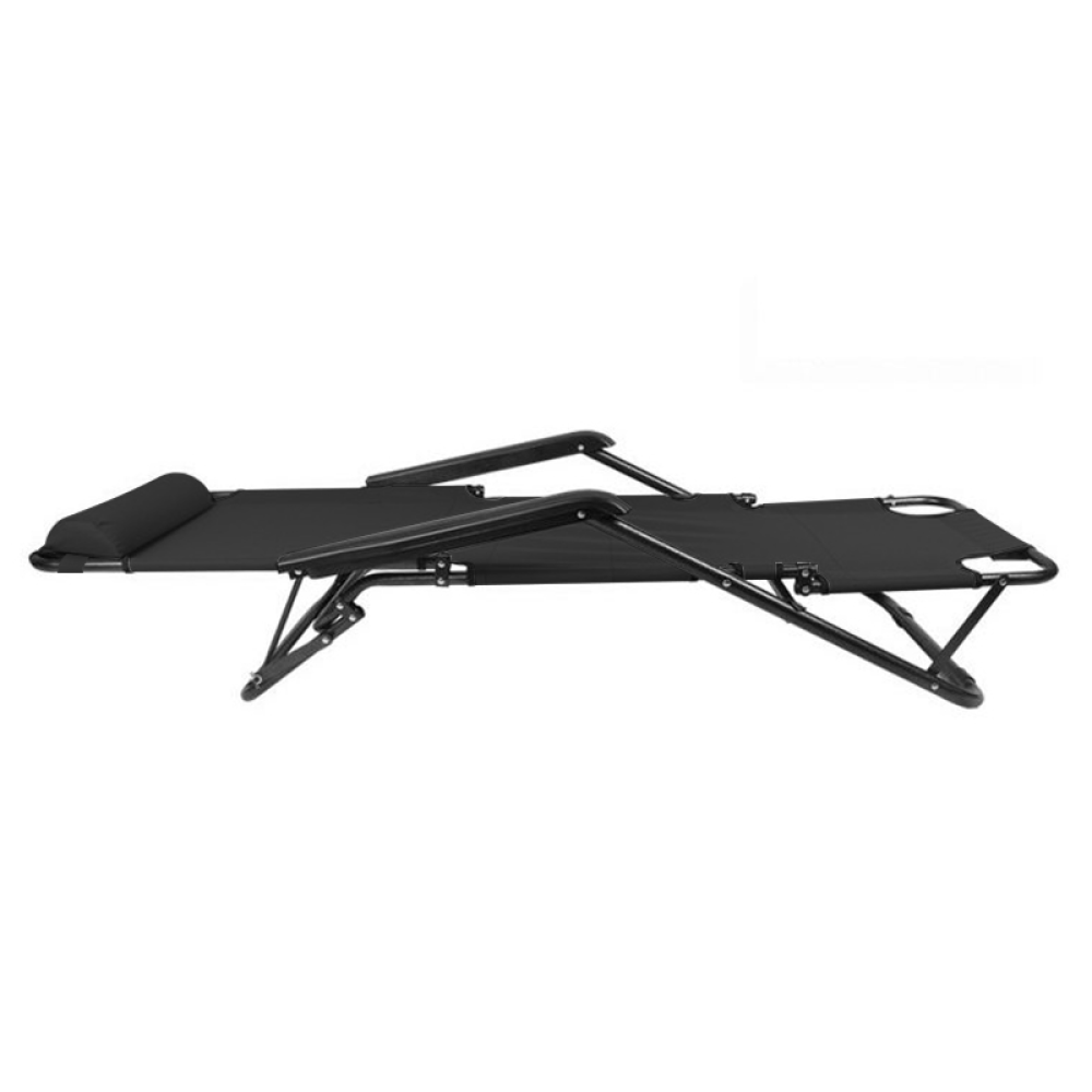 Zahradní polohovací křeslo, černá, REGED