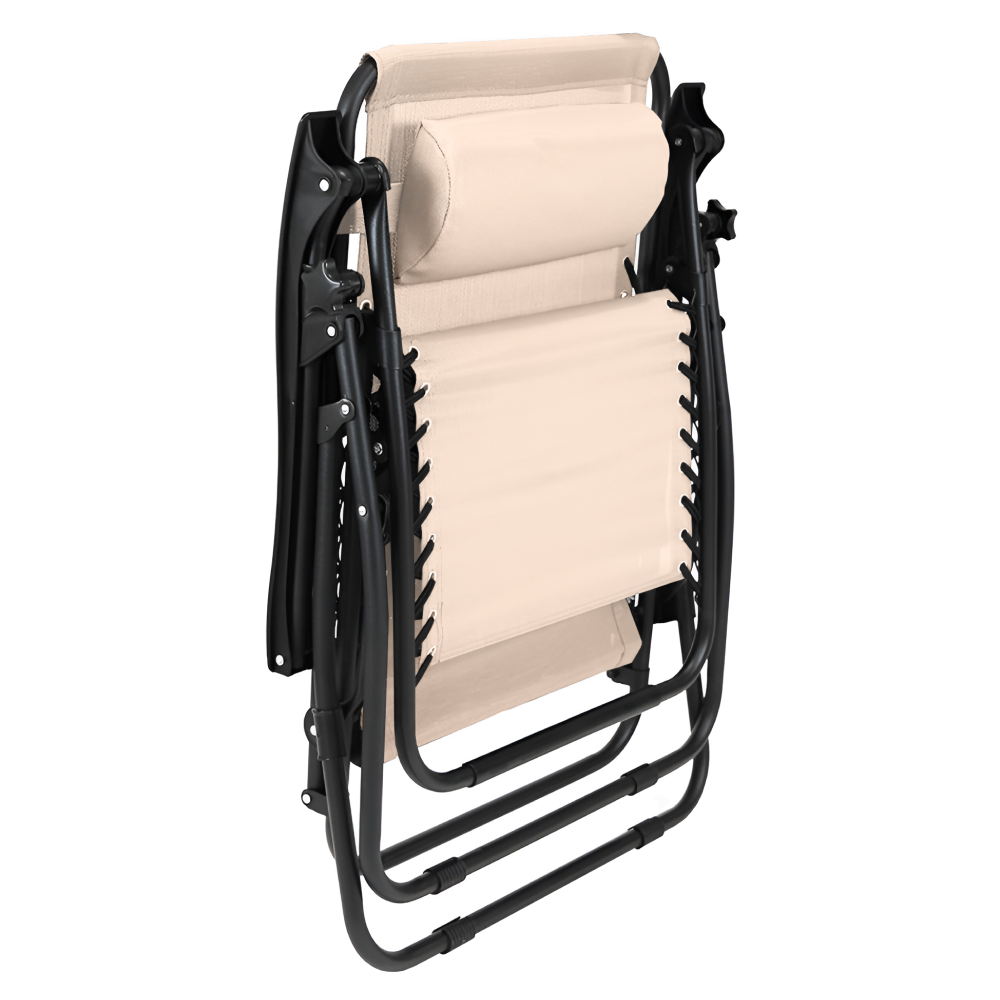 Zahradní polohovací křeslo, béžová, GERALD NEW