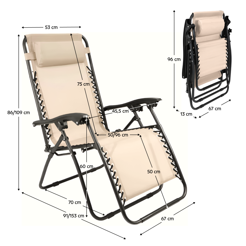 Zahradní polohovací křeslo, béžová, GERALD NEW