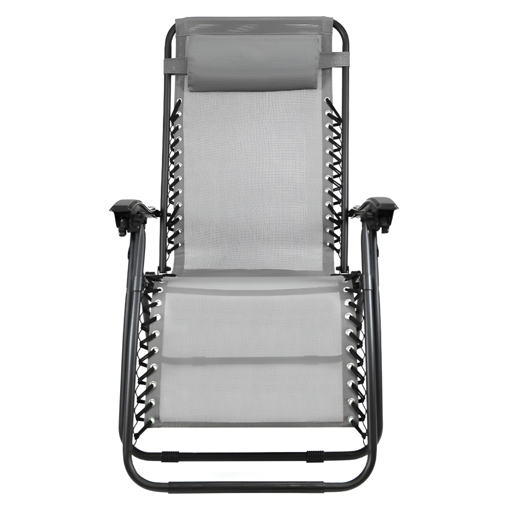 Zahradní polohovací křeslo, světle šedá, GERALD NEW