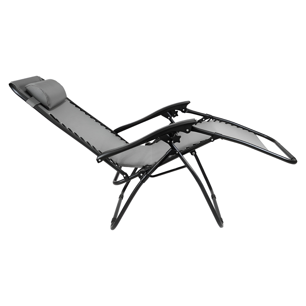 Zahradní polohovací křeslo, světle šedá, GERALD NEW