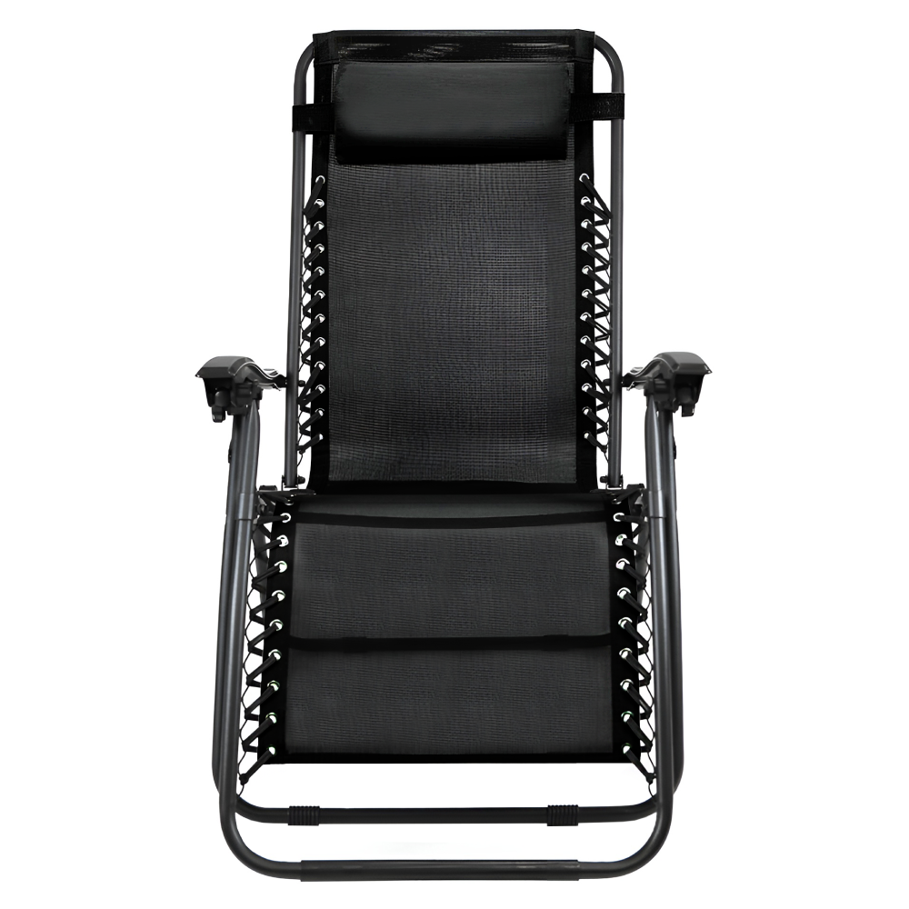 Zahradní polohovací křeslo, černá, GERALD NEW
