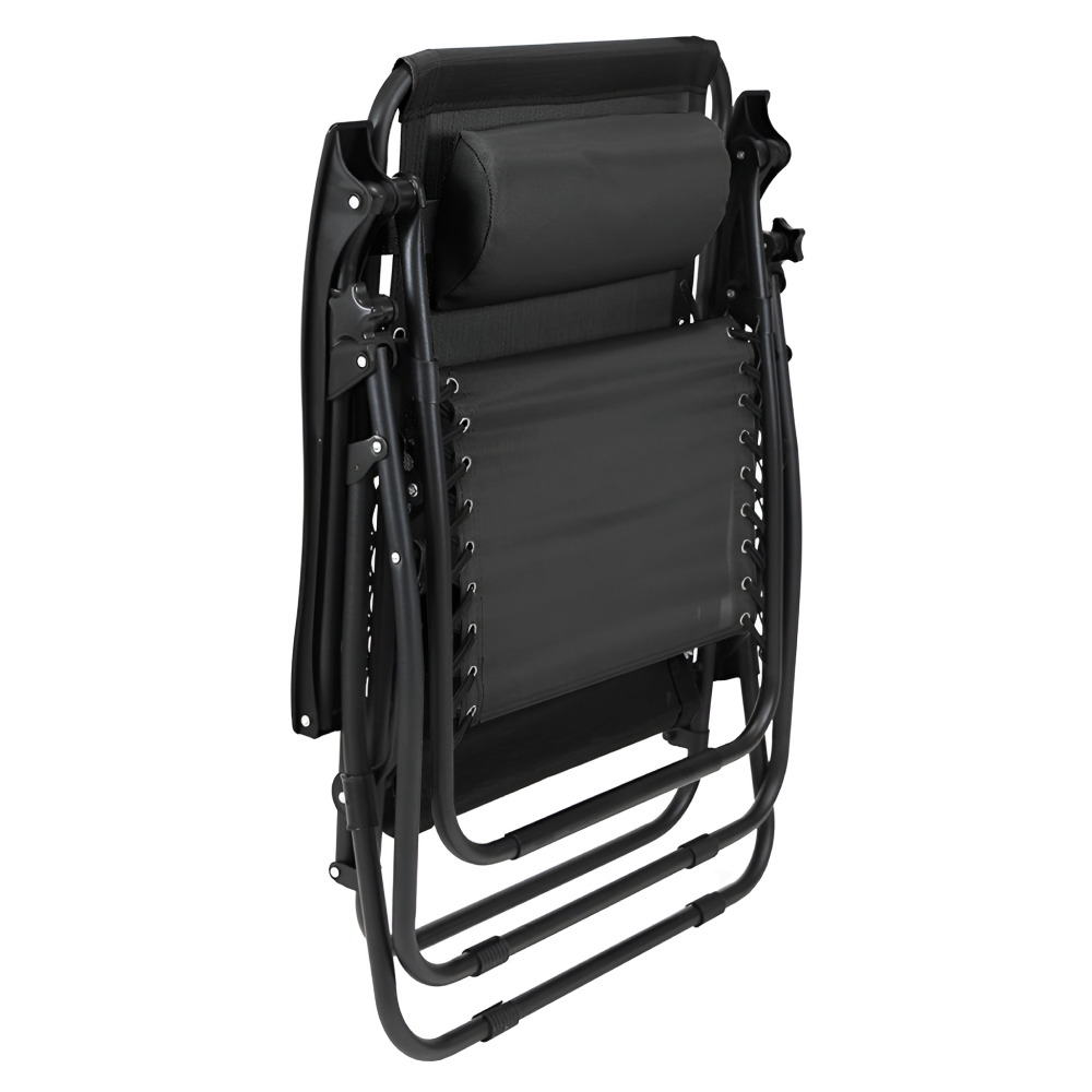 Zahradní polohovací křeslo, černá, GERALD NEW