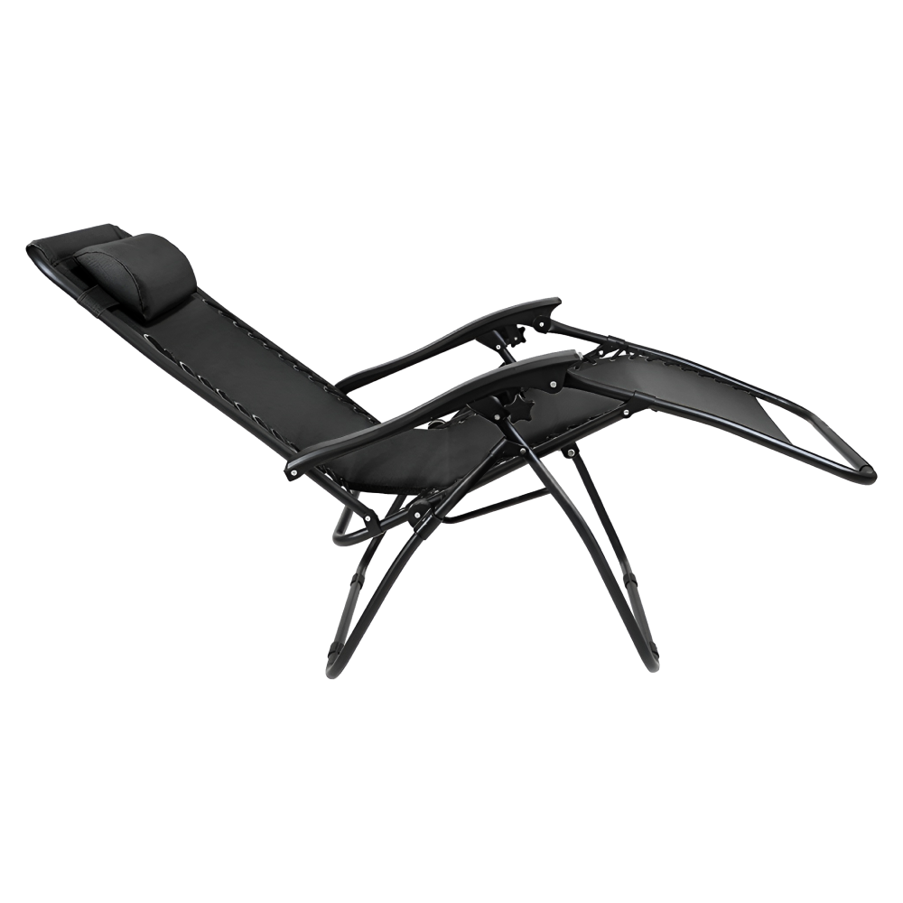 Zahradní polohovací křeslo, černá, GERALD NEW