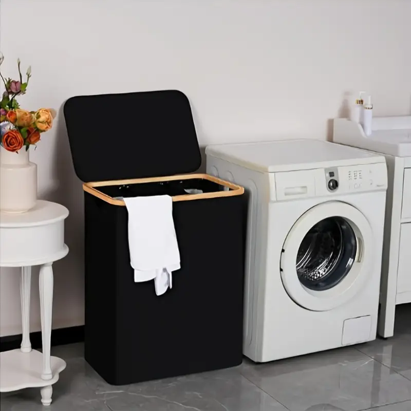 Skládací koš na prádlo velkokapacitní, béžová, LAUNDRY PRO 160