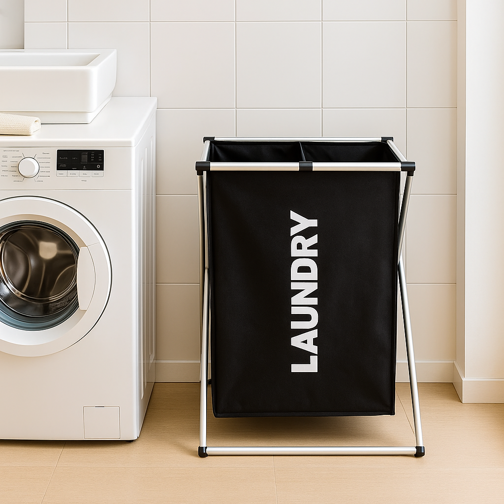 Skládací koš na prádlo, šedá, TOTA