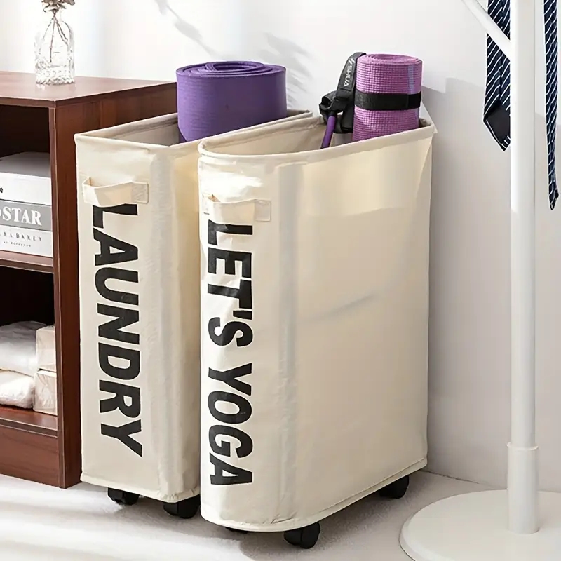 Skládací koš na prádlo s 3 přihrádkami a X-rámem, béžová, LAUNDRY TYP 3