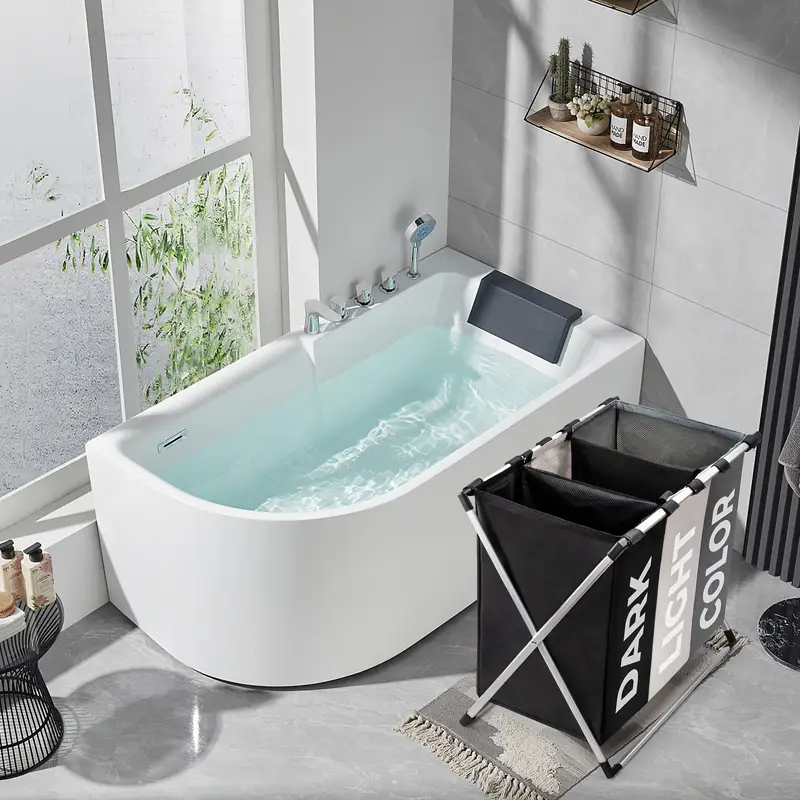 Skládací koš na prádlo s 3 přihrádkami a X-rámem, béžová, LAUNDRY TYP 3