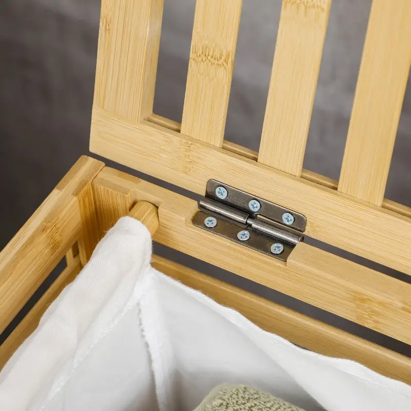 Bambusový koš na prádlo, objem 55 l, barva přírodní, INFINITY