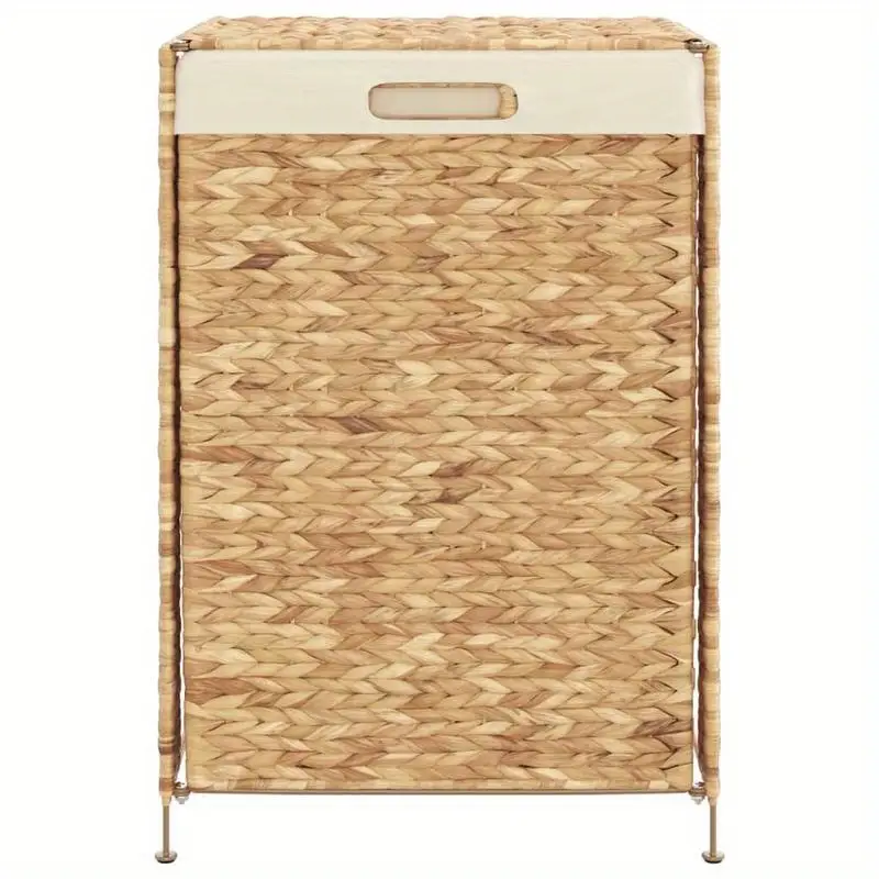Koš na prádlo z vodního hyacintu, bílá, přírodní, GEO