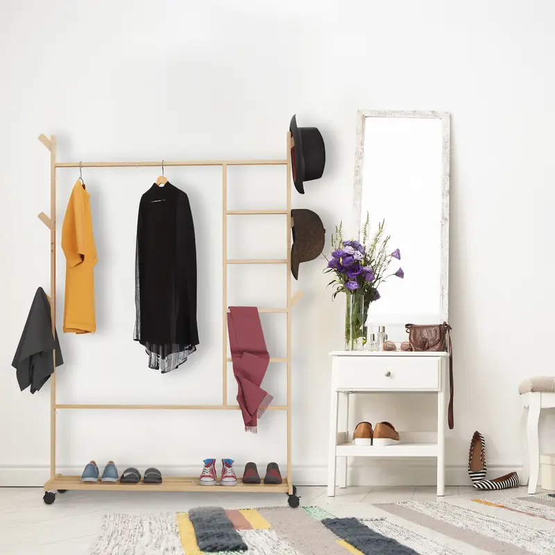 Pojízdný věšák, bambus, BUBY