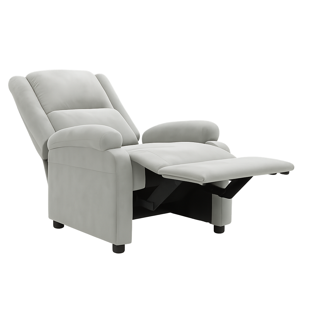 Křeslo ušák, relaxační, polohovací, světle šedá, MILO