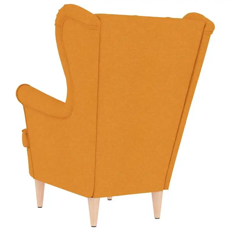 Křeslo ušák, relaxační, nohy světlé, látka oranžová, BELEK