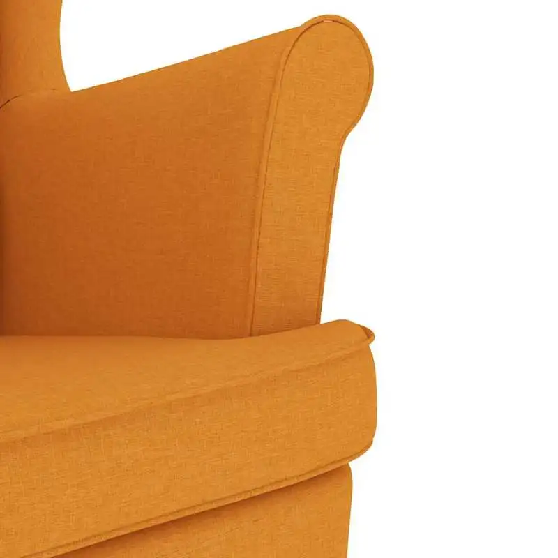 Křeslo ušák, relaxační, nohy světlé, látka oranžová, BELEK