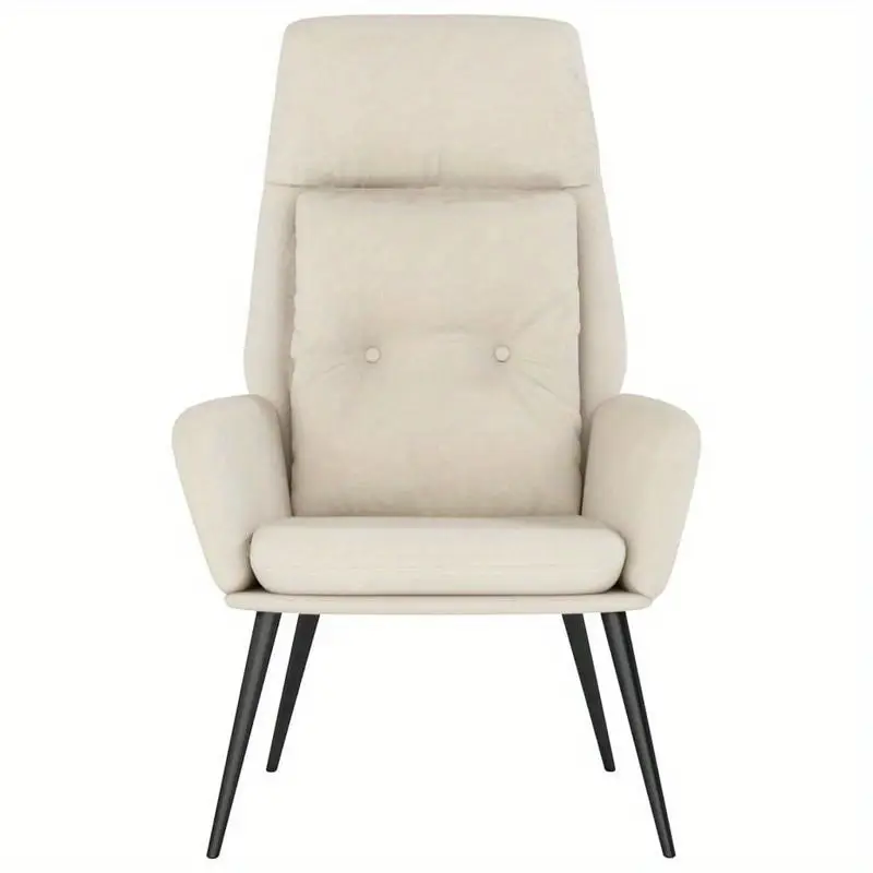 Křeslo relaxační, nohy tmavé, látka krémová, ATLANTIS