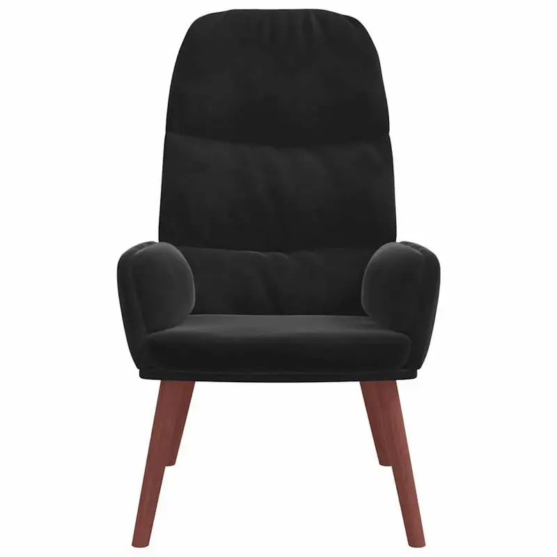 Křeslo relaxační, dřevěné nohy, látka černá, SERENO