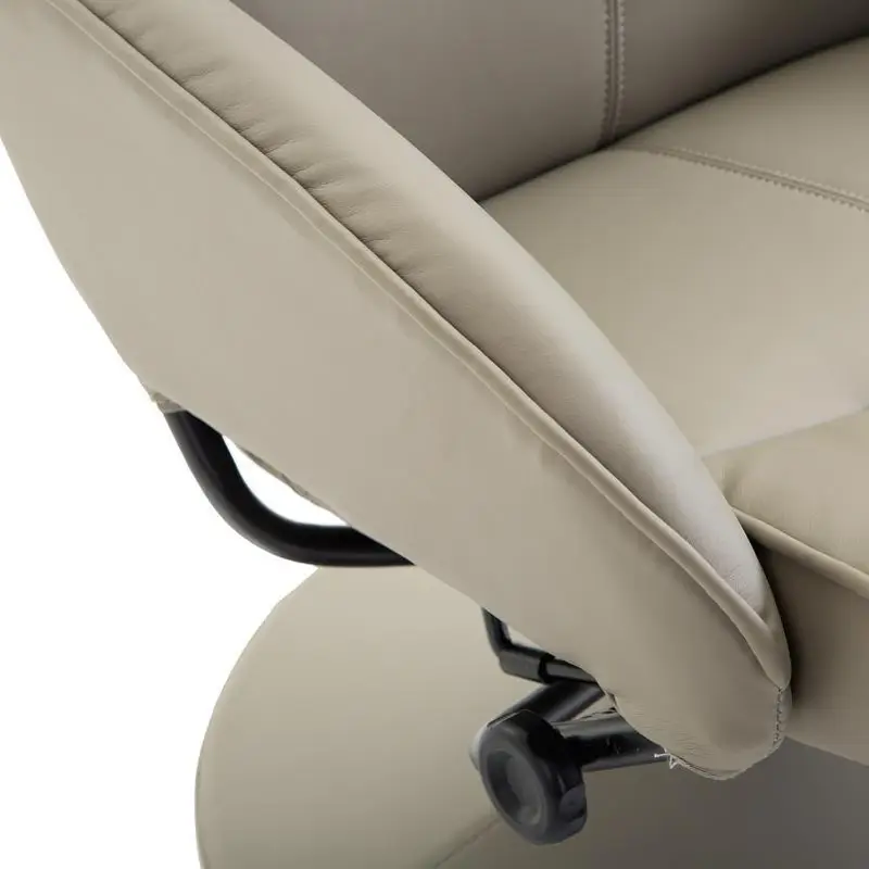 Křeslo relaxační, polohovací, s podnožkou, ekokůže béžová, MATADOR