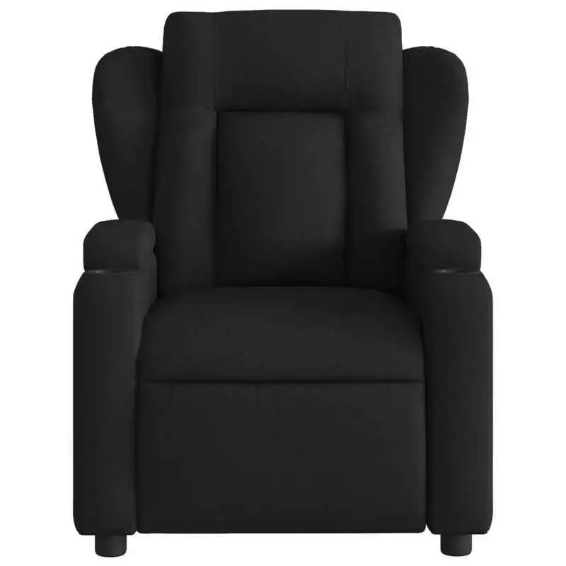 Křeslo relaxační, polohovací, látka černá, CROWN 2