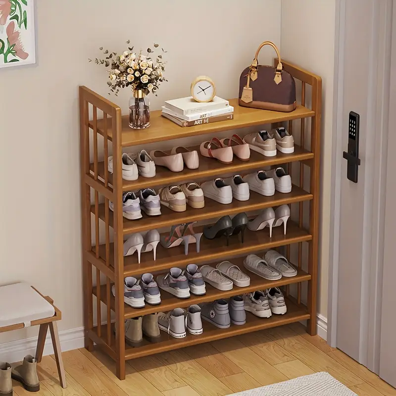 Botník 5patrový, bambusové dřevo, LINEA